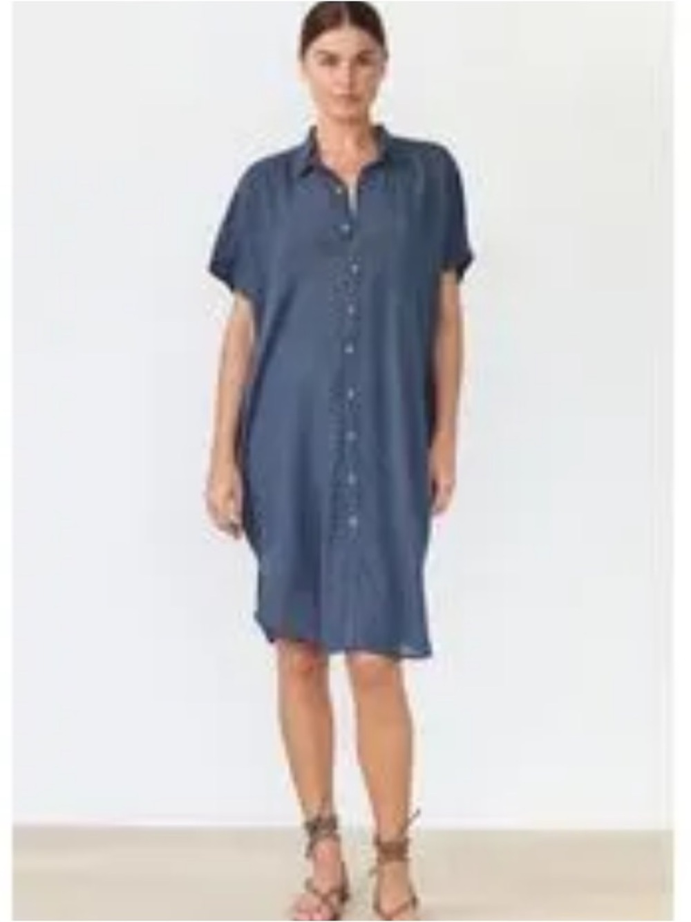 Acacia Striped Tencel koki dress Blue Mombasa style XL